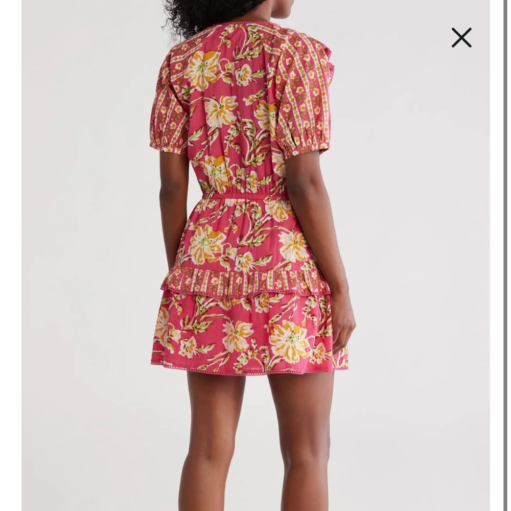 Maisie Mini dress in Pink and Yellow